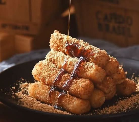 Brown sugar glutinous rice cake 香蜜拉丝红糖糍粑
